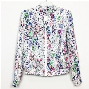 H & M stylish floral zip up bomber jacket